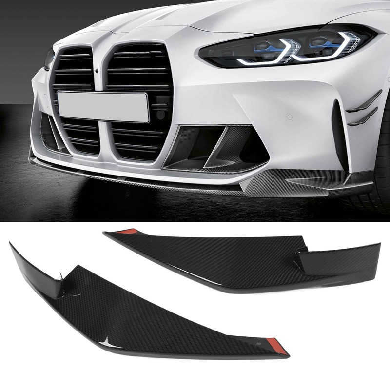 6Pcs Front Bumper Lip Spoiler Anti Collision Carbon Fiber Side
