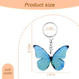 Blue Butterfly Keychain for Purse Bag Accessories for Women Butterfly Keychains for Women Butterfly Key Chains for Car Keys Women Cute Keychain for Friends Sister Daughter Mom Birthday Gift Ideas