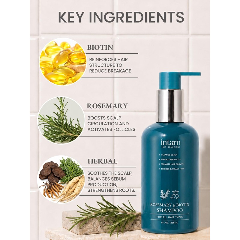 Biotin Rosemary Hair Growth Men Shampoo for Hair Loss 8