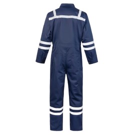 SUSHIMIAN Men's Work Coverall High Visibility Overalls Mechanics Coveralls Workwear Jumpsuit with Multi Pockets, Navy, XXL