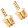 Sanpaint Sanpaint 2 Pack Brass Hose Fitting, Adapter,5/16" Barb x 1/2" NPT Male Pipe