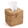Rattan Cosmetic Tissue Box, Decorative Woven Tissue Holder, Tissue Dispenser