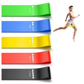 Resistance Hip Bands, Fitnessbänder Set Yogagurt in 5Zugkraftstärken Trainingsband