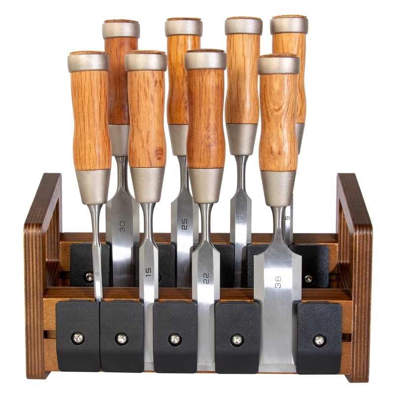 O'SKOOL Modular Chisel Storage Rack for Woodworking Workshop Tool Orghanization