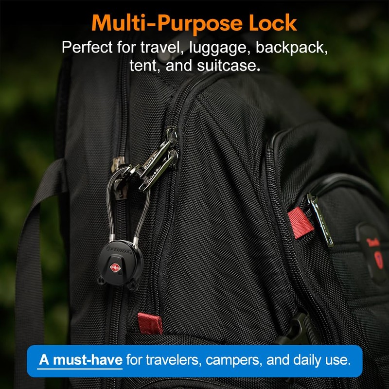 Forge TSA Approved Luggage Locks Ultra-Secure Dimple TSA006 Key Travel
