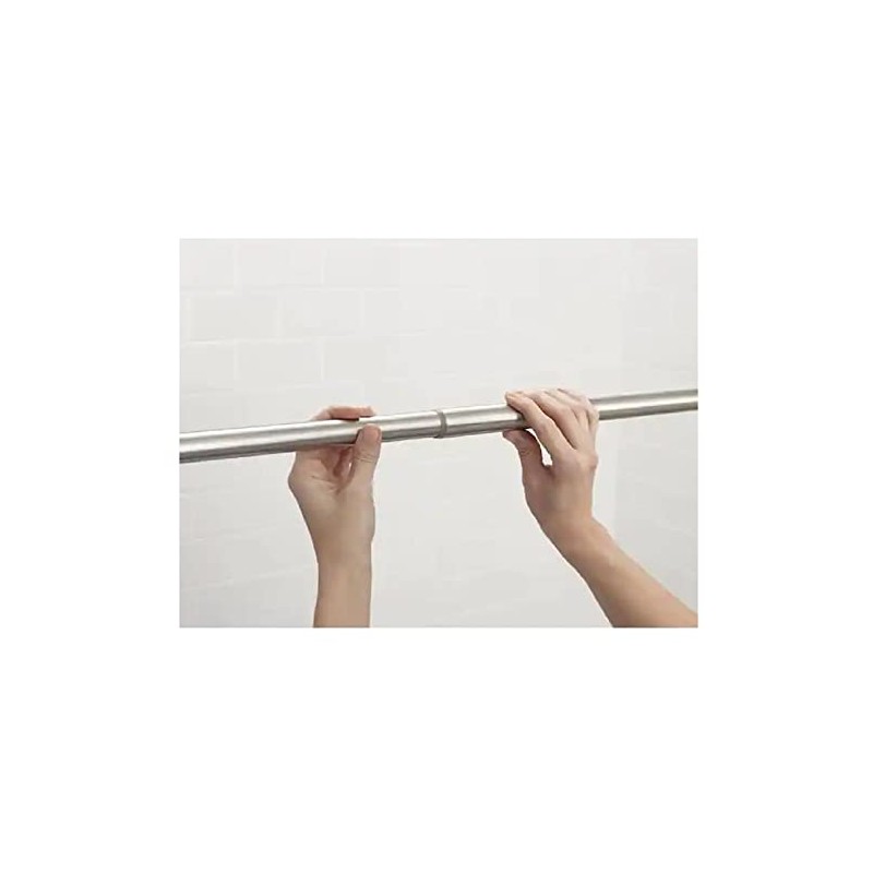 Moen Straight Adjustable Mounted Shower Curtain Rod for Bathroom, Brushed