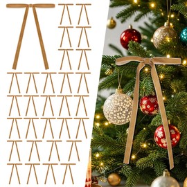 30 Pcs Velvet Christmas Tree Bows Door Garland Decor Vintage Wreath Bow (3/8'' Wide, 5 * 7 inch)