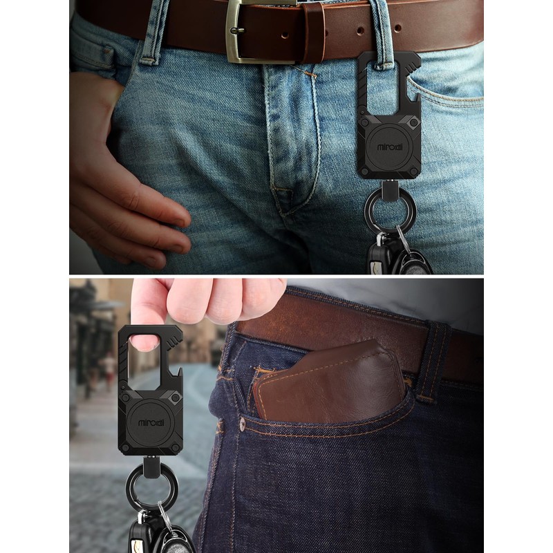 Miroddi Keychain Tracker, Men's Key Chain Works with Find My(iOS