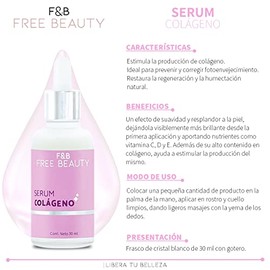 F&B FREE BEAUTY | Serum Colágeno | Restaura la regeneración y la humectación natural | 30 ml.