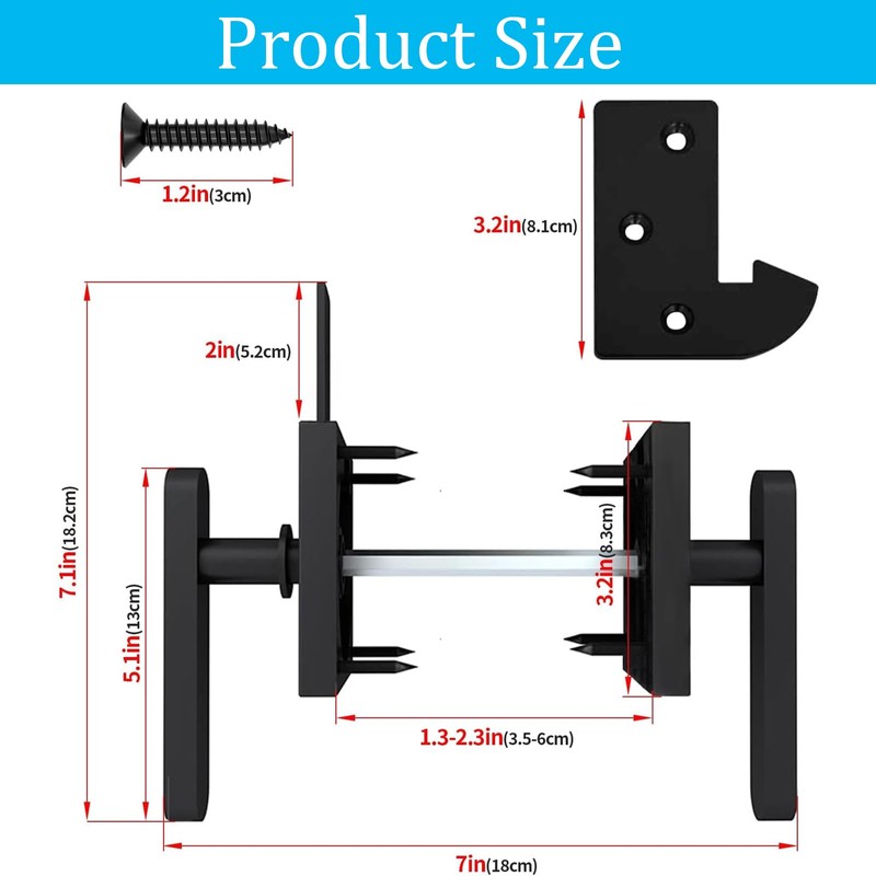 Double Side Gate Latch, Aluminum Self Locking Gate Latch for