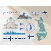 A5 Sticker Sheet Finland Vinyl Stickers - Map Country Holiday