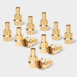 ABBIEMO 12PCS 1/2” Propress x 1/2" PEX Adapter Crimp Fittings Brass Coupling with EPDM O-Ring for Copper Pipe Connections 250 PSI Pressure Rating Leak-Proof ASTM F1807