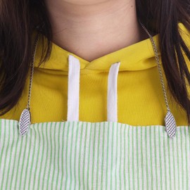 3Pcs Serviette Bib Chain Napkin Clips Set 3-Color 19 Inch Classic Metal Lanyard Neck Strap for Restaurant Painting Picnic BBQ Dental Surgery