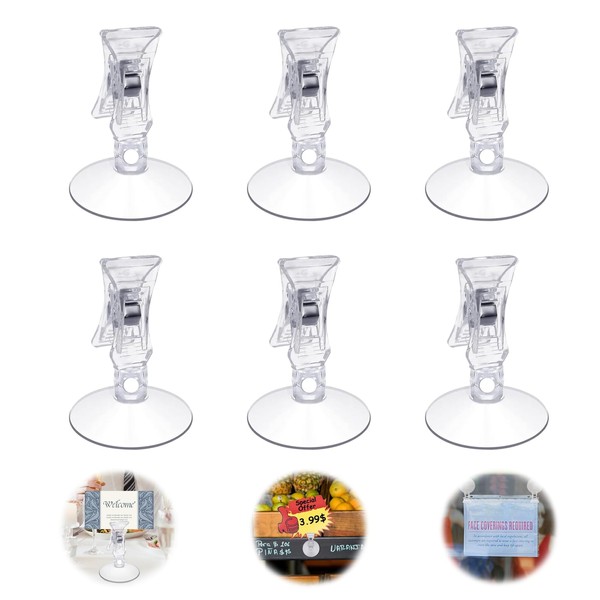 JDBlissful Suction Cup Clip Pack of 6, Plastic Suction Cup