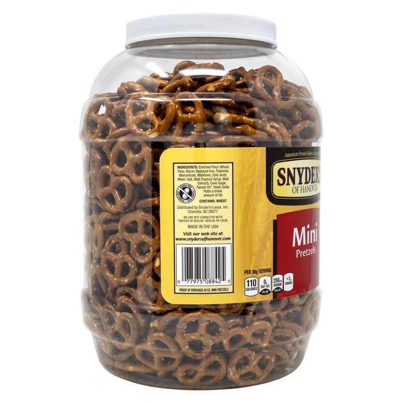 Snyder's of Hanover Mini Pretzels, 40 Ounce Canister
