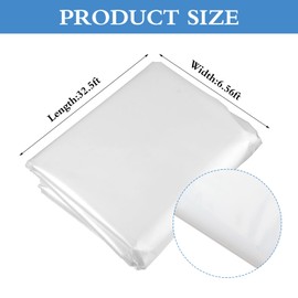 6.5 x 32.8 FT Clear Greenhouse Plastic Sheeting, 6 Mil Polyethylene Film Heavy Duty, Water Sun Frost Wind Dust Resistant Winter Hoop House Toughness Plastic Cover for Farming, Gardening, Agriculture