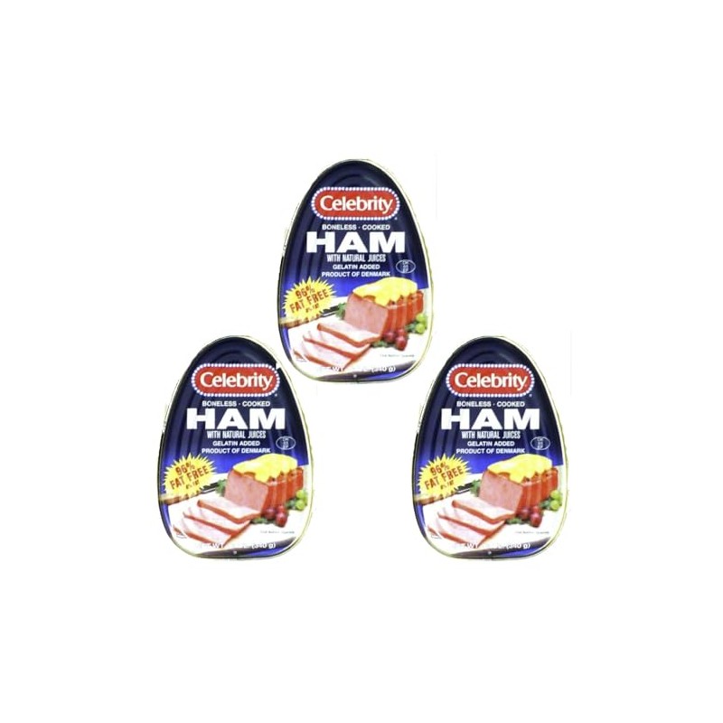 CELEBRITY HAM COOKED CANNED BONELESS PRODUCT OF DENMARK 12 OZ