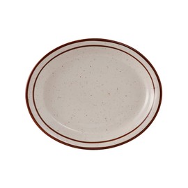 Tuxton China TBS-013 Platter, 11-1/2" x 9-1/8", Oval, Narrow Rim, Microwave and Dishwasher Safe, Oven Proof, Fully Vitrified, Ceramic, Bahamas, Pack of 12
