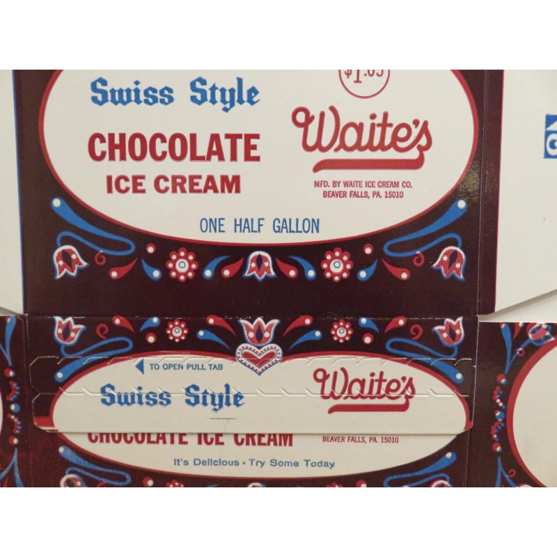 WAITE'S SWISS STYLE CHOCOLATE ICE CREAM CONTAINER--Bea