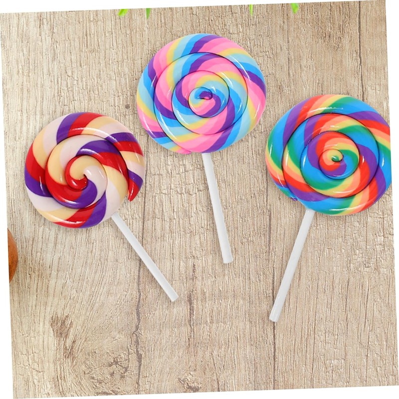 Alasum 4pcs Simulation Lollipop Toys Candy Clay Candy Decoration Party