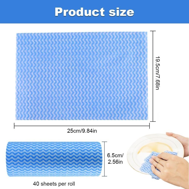 Reusable Cleaning Cloth Roll Kitchen Dish Rags, 2Pcs Dish Cloths
