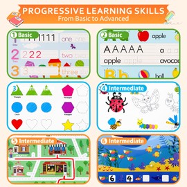 HENPISEN Preschool Learning Activities - Tracing Books for Kids Ages 3-5, Toddler Handwriting Practice - Letter Tracing for Kids Preschool Kindergarten Workbooks 3-4, Learning Books for 3-4 Year Olds