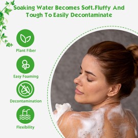 Nogeqi Pack of 3 Exfoliating Loofah Sponge Body Natural Loofah Sponge Shower, Loofah Sponge Reusable Exfoliating Sponge, Beige Shower Sponge, Natural Loofah Sponge for Bathroom, Spa, Kitchen, Camping