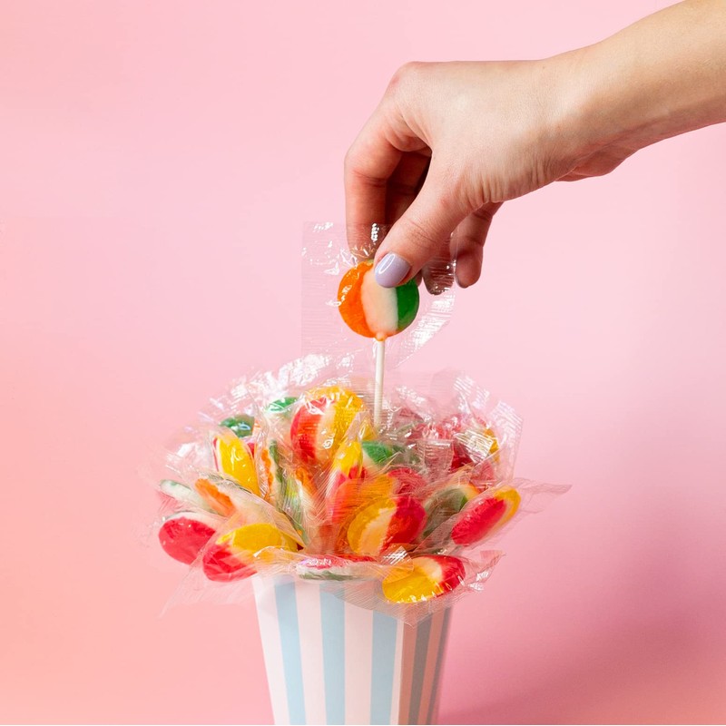 Funpops Flat Lollipops Fruit Flavored Hard Candy, Bulk Pack 2