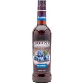 Upouria Blueberry Syrup Flavoring, 100% Vegan, Gluten-Free, Kosher, 750ml bottle (Pack of 2) with 1 Syrup Pump