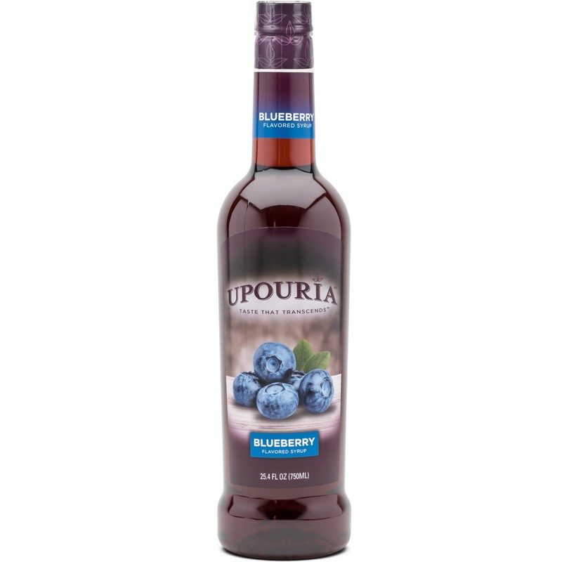 Upouria Blueberry Syrup Flavoring, 100% Vegan, Gluten-Free, Kosher, 750ml bottle