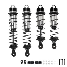 RCAWD Aluminum Big Bore Shocks Upgrades Parts for Arrma 1/8 Kraton 6S BLX Outcast 6S BLX Notorious 6S BLX,4PCS Front Rear Full Metal Dampers Hops Up Absorbers,Replace ARA330621 ARA330622 Black