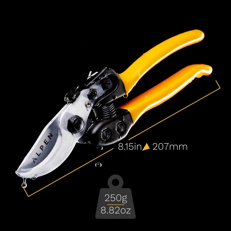 Alpen Pruning Shears Professional Grade, Gelbhorn 150, Gardening Supplies Scissors