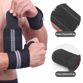 Vivi Idee 2 Hand Wraps Wrist Guards Fitness Wrist Wraps Weightlifting Joint Protection for Gym CrossFit Training (Grey)