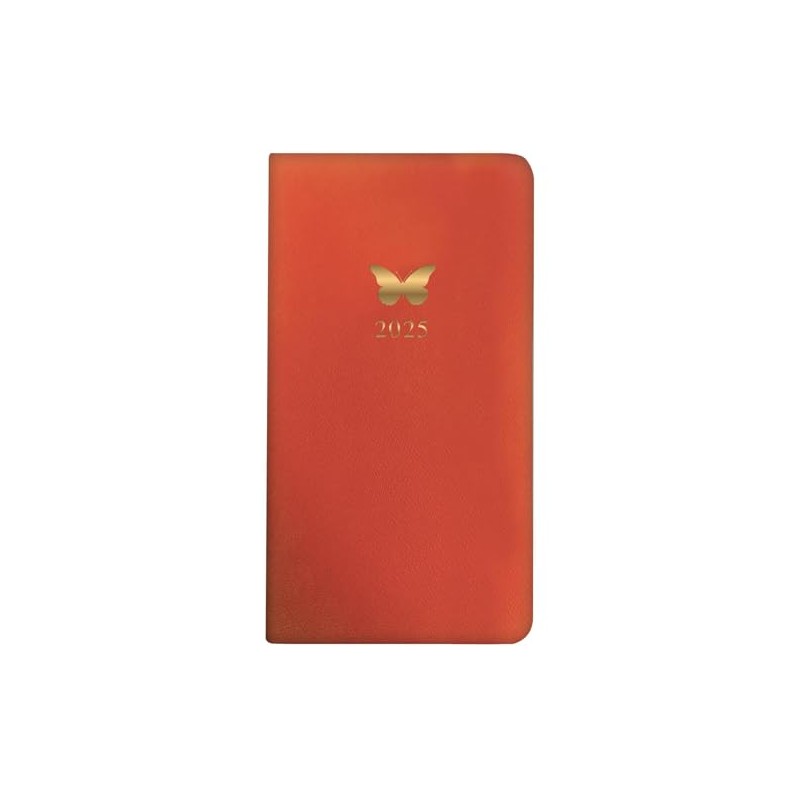 2025 Stylish Orange Soft Cover Slime Wallet Diary Week to