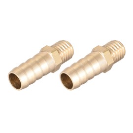 METALLIXITY Brass Hose Barb Fitting (M10-1.5 Male x 10mm Barbed) 4pcs, Hose Pipe Connector - for Fuel Air Water Oil Gas