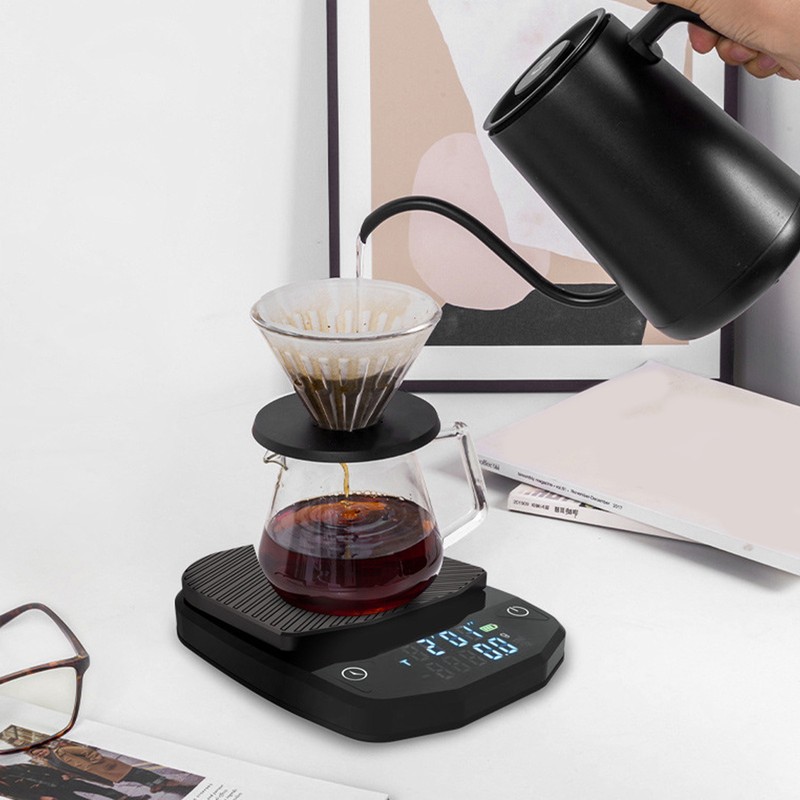 Digital Coffee Scale Rechargeable Clear Display Digital Food Scale with