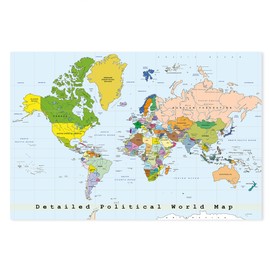 Postereck - 0556 - High Quality World Map Poster | World Map Wall for Hanging | Teaching Classroom School World Map Wall | Map World XXL | Poster - DIN A4-21.0 cm x 29.7 cm