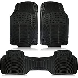 SOZOMO Tapetes Coche, Alfombrillas Delanteras y traseras de Goma ResistentesAlfombrilla de Coche, Alfombrillas para Vehículos PVC Impermeables y...   