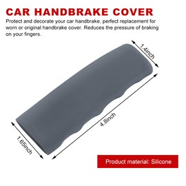 Gasedin Car Handbrake Cover, Anti-Slip Silicone Auto Hand Brake Comfortable Handle Grip Cover, Waved Shaped Parking Brake Lever Decorative Protector for Truck SUV, Car Accessories (Gray)