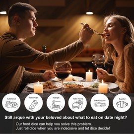 Date Night Food Dice Gifts – Food Decider for Boyfriend, Girlfriend, Husband, Wife, Anniversary, Steel Date Night Gifts for Wedding, Christmas, Valentine’s, Birthday for Men, Women