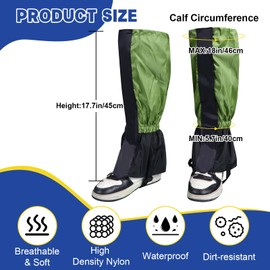 succulentlovers 1 Pairs Lawn Care Leg Gaiters, Waterproof Garden Trimming Leg Chaps, Adjustable Leg Protection for Weed Eating Leg Guards for Men Lawn Care Accessories for Outdoor Farm Garden Working