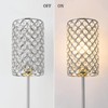 EMORLO Crystal Floor Lamp with Remote Control, Smart Modern Silver