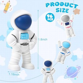 Resurhang 144 Pcs Space-Themed Eraser Space Men Figure Party Favors Outer Party Favors for Prizes Supplies (Astronaut)
