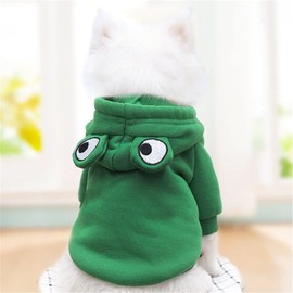 Frieyss Cute Green Dog Hoodie Clothes Costume Dog Fleece Sweater for Dogs Puppy Coat Dog Warm Clothe (Green, Large)