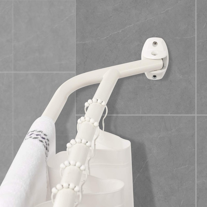 YunNephele Adjustable Curved Double Shower Curtain Rods for Bathroom 45