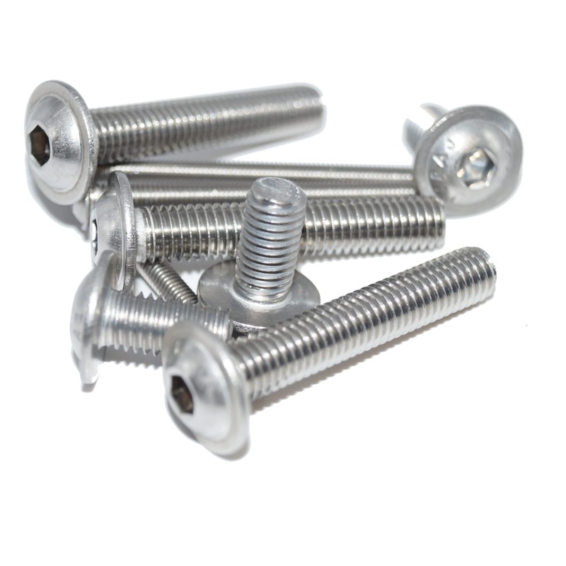 Round-Head Screws with Hexagonal Socket with Flange M10 x 120