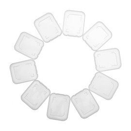 AIMALL 10PCS Transparent SD SDHC Memory Card Holder, Rigid Plastic Storage Case, 2x1.65x0.22 Inch, Snap Lock Closure