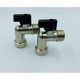 UKDeals direct® 15mm x 1/2" Elbow Isolation Valve Ball o fix Valves 90 Bend Full Bore Black Lever for Flexible Hose Suitable HOT & Cold WRAS Approved Pack of 2