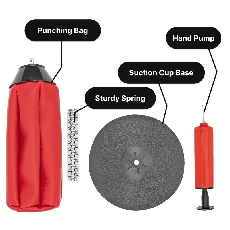 Fairly Odd Novelties Unisex Adult Desktop Punching Bag - Red,