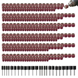 mxuteuk 400 Pieces Sanding Drum Set Sanding Disc Set with 376 Pieces (80 120 240 320 400 600) 24 Sanding Drum Mandrels in Different Diameter for Dremel Rotary Tools